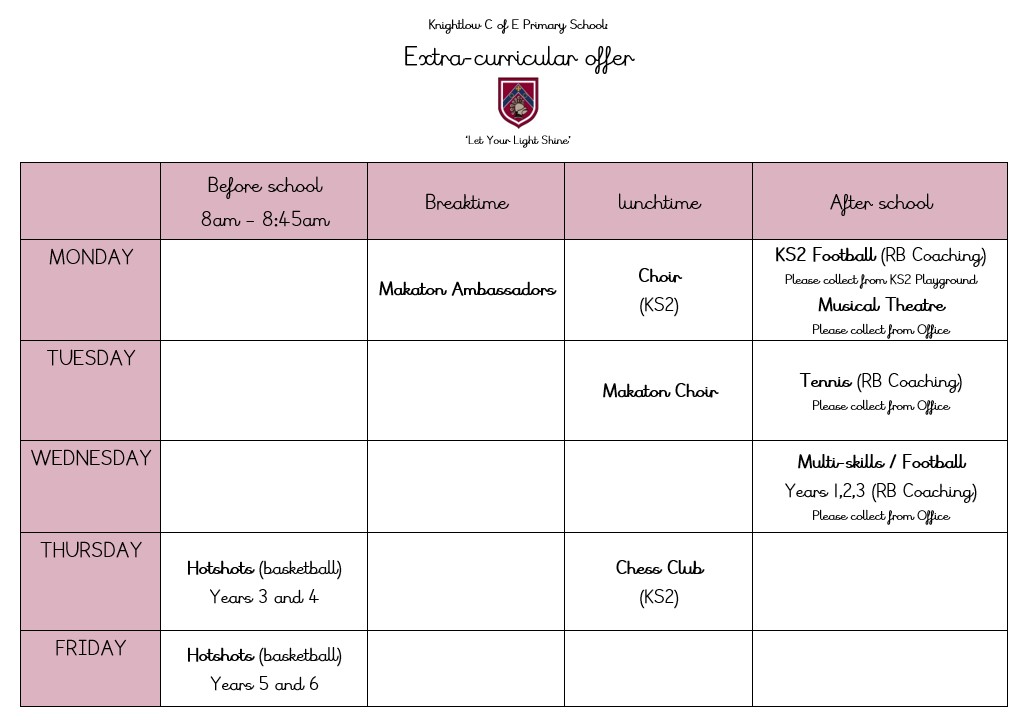 Extra-Curricular Offer